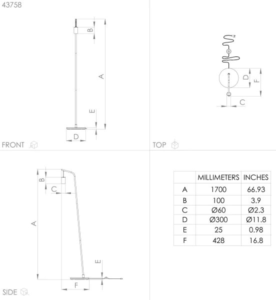 Lampadar CRANLEY 1xE27/40W/230V Eglo 43758