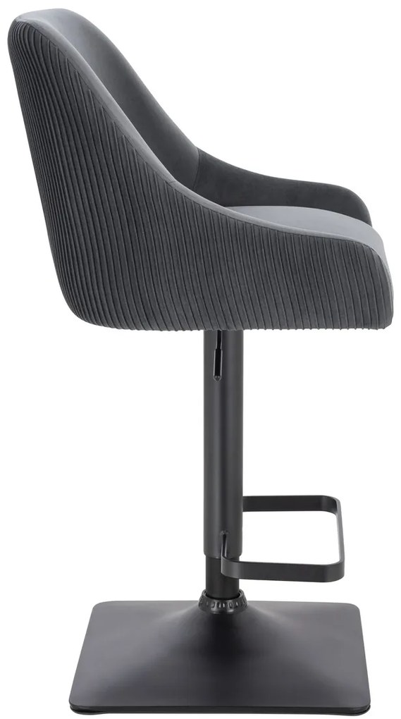 HR920KW Scaun Grafit din Catifea cu Bază Neagră