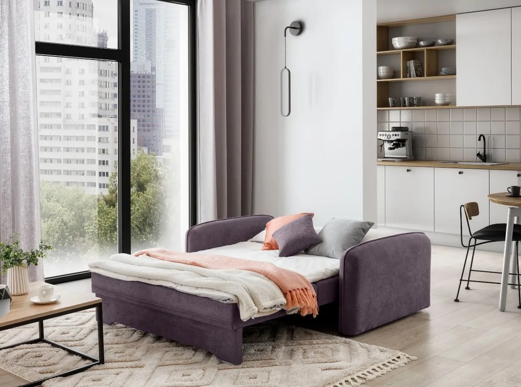 Canapea extensibila de doua locuri LAINE, mov deschis