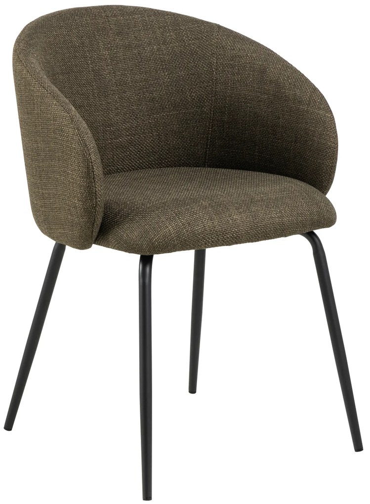 MAZZONI EXPORT CLARA Verde Măsliniu (material Basel 77)/picioare negre - SCAUN MODERN ADÂNC TAPIȚAT PENTRU SALON/LIVING/BIROU LOFT