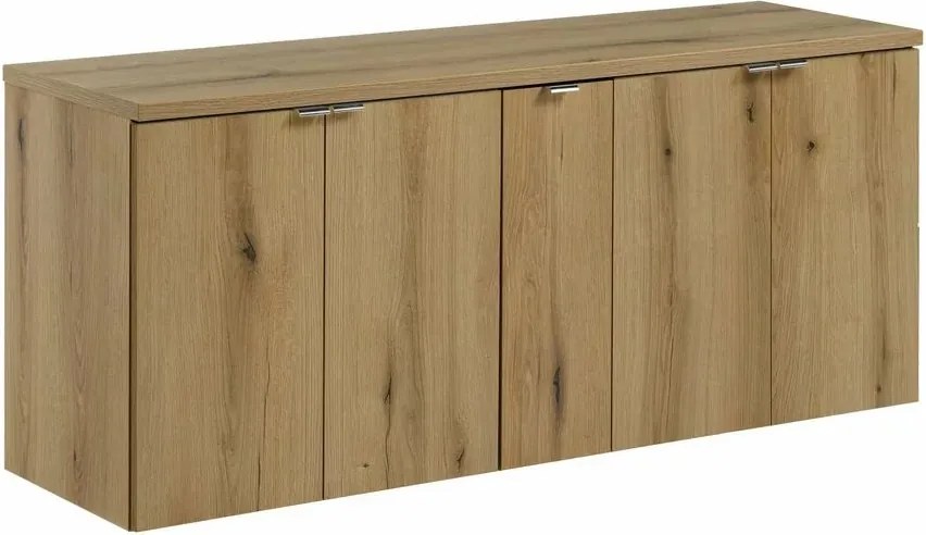 Set dulap baza suspendat 140 cm cu blat si dulap lateral Comad Nova stejar Coast Evoke