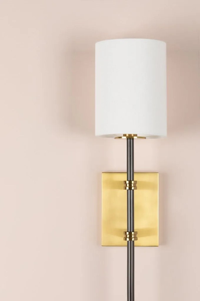 Aplica de perete design modern DENISE alama antichizata, negru