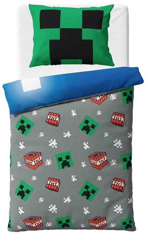 Minecraft Creeper Explode set de lenjerie de pat 140×200cm, 80×80 cm