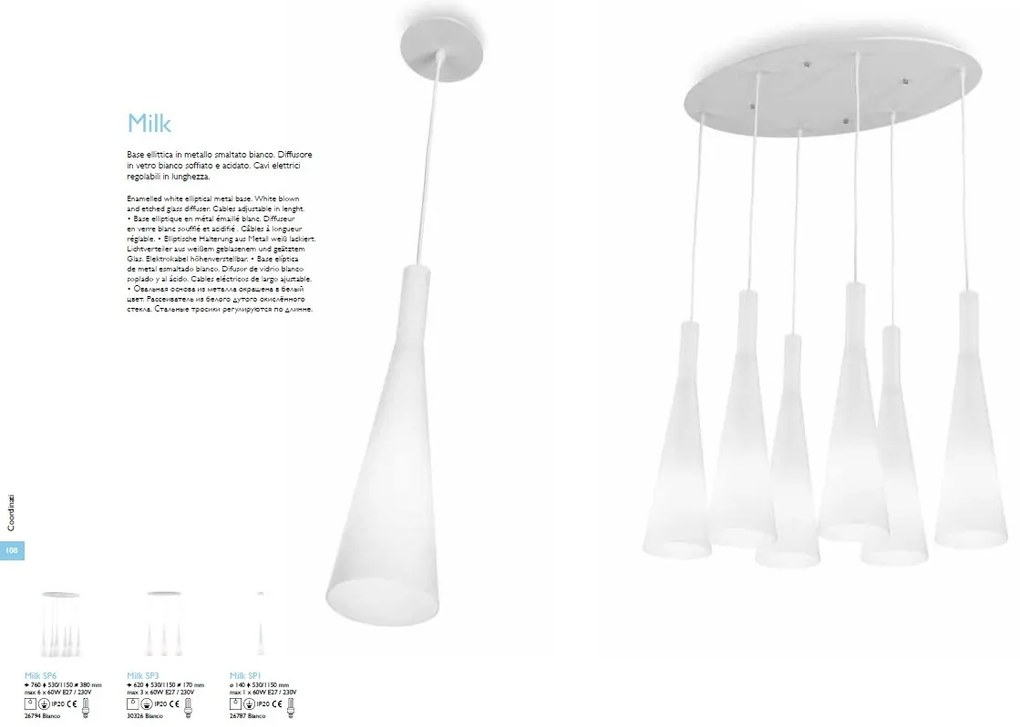 Lustra, pendul modern MILK SP3 030326