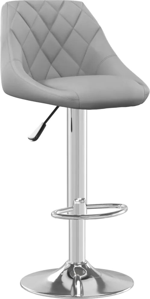 vidaXL Scaun de bar, gri deschis, catifea