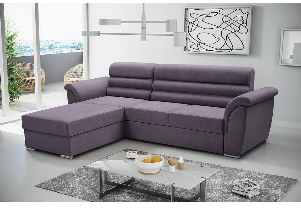 Set de canapea, ţesătură Queens gri închis, stânga, FABO