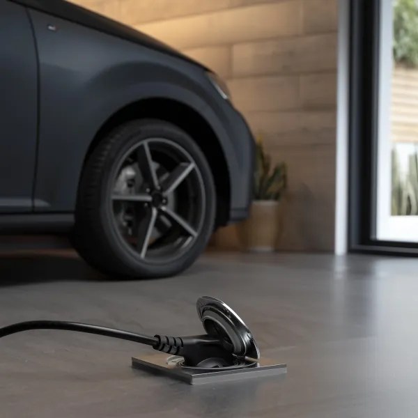 Priză încastrabilă de podea de exterior Brilagi IP55 crom mat pătrat