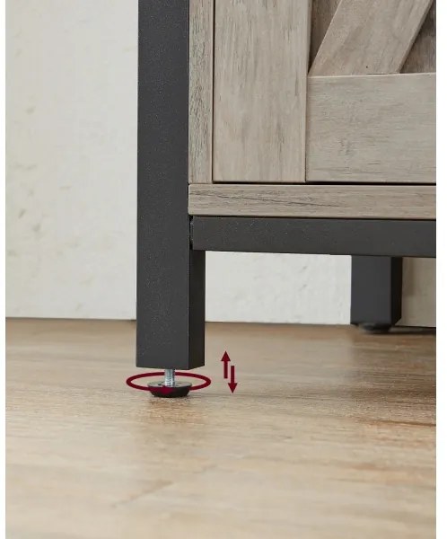 Comodă cu uși glisante FIRA taupe/negru