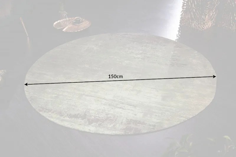 Covor rotund din bumbac Modern Art 150cm, verde bej