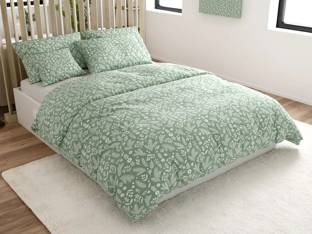 Lenjerie de pat din polibumbac ARBORA verde Dimensiune lenjerie de pat: 2 buc 70 x 90 cm | 200 x 220 cm