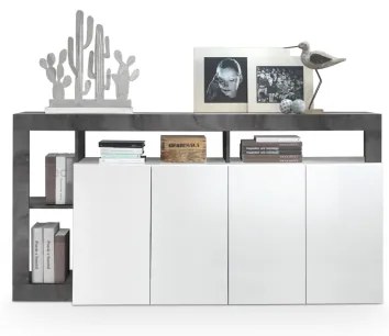 Comodă LENOR albă/antracit