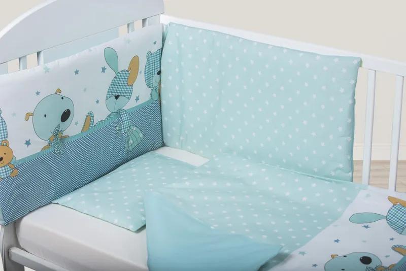 Set de pat pentru bebelusi Blue Bunny 3 piese