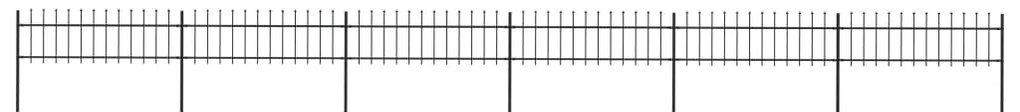 vidaXL Gard de grădină cu vârf suliță, negru, 10,2 m, oțel