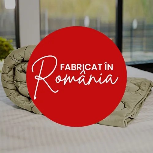 Set pilota iarna, umplutura lana, material policoton, 160x210cm, matlasata, kaki, Pucioasa cu 2 perne, matlasate, antialergice, 50x70cm, albe, Pucioasa