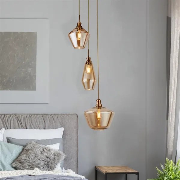 Lustră pe cablu MIA 3xE27/60W/230V alamă Searchlight 5423-3AB