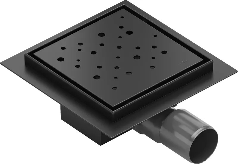 Mexen Flat-Q M12 grătar de podea pătrat 15 x 15 cm, negru - 1710415