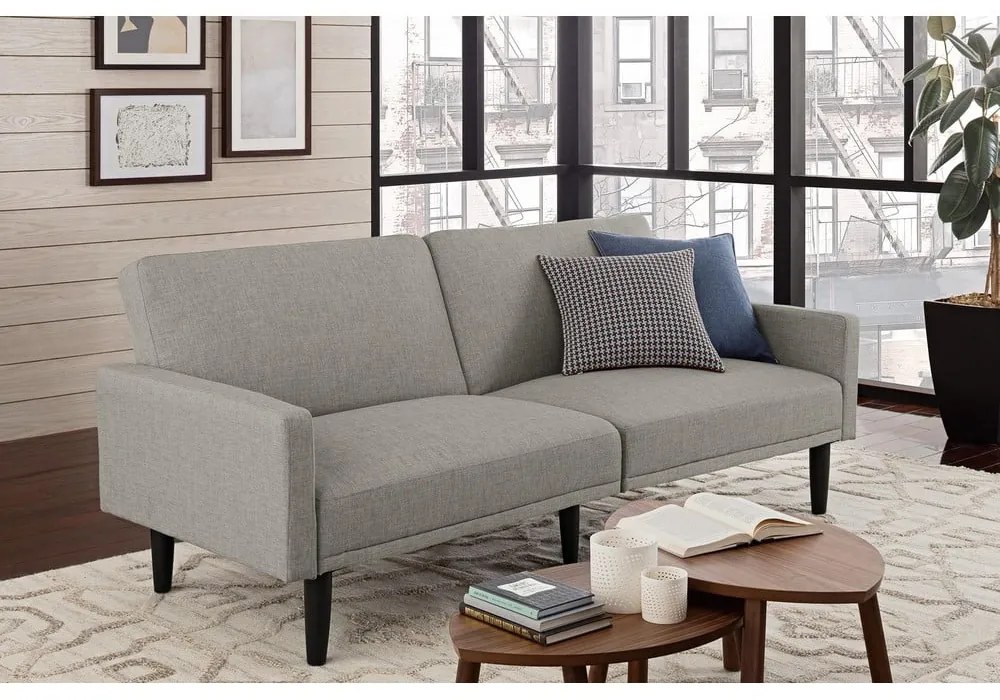 Canapea extensibilă gri deschis 198 cm - Støraa