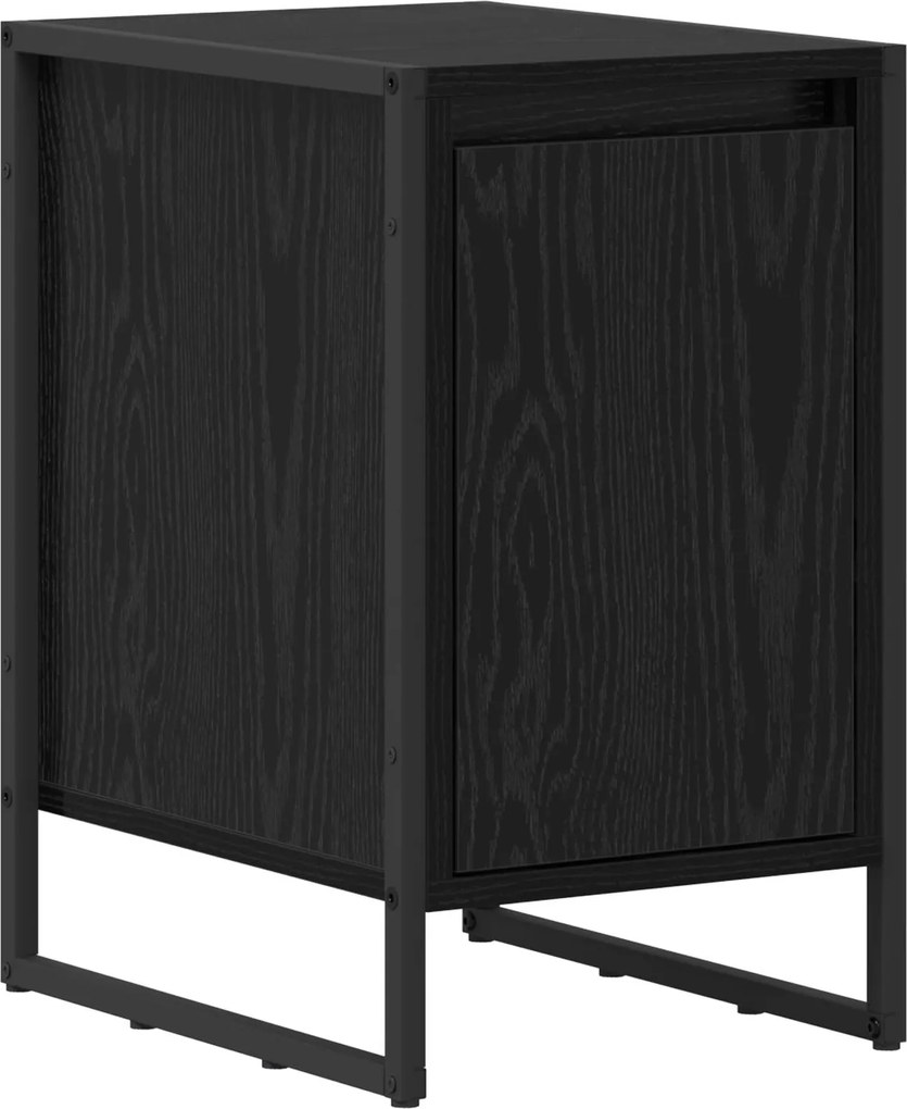 vidaXL Noptieră Stejar Negru 39,5 x 30 x 50 cm Lemn compozit