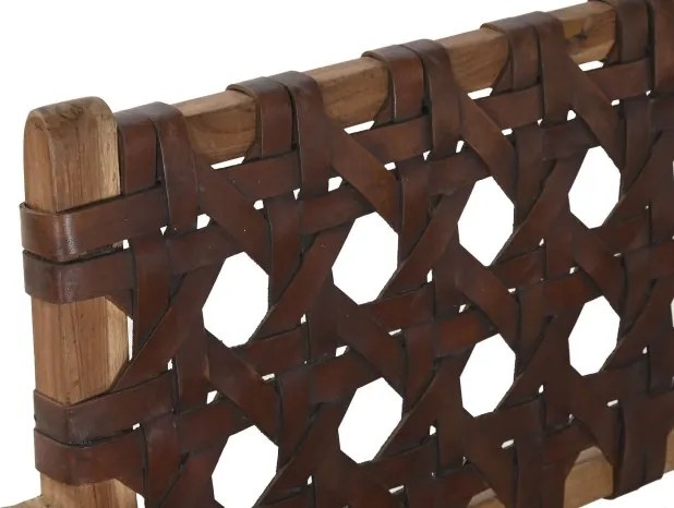 Scaun dining din lemn de tec si piele naturala " Country Leather "