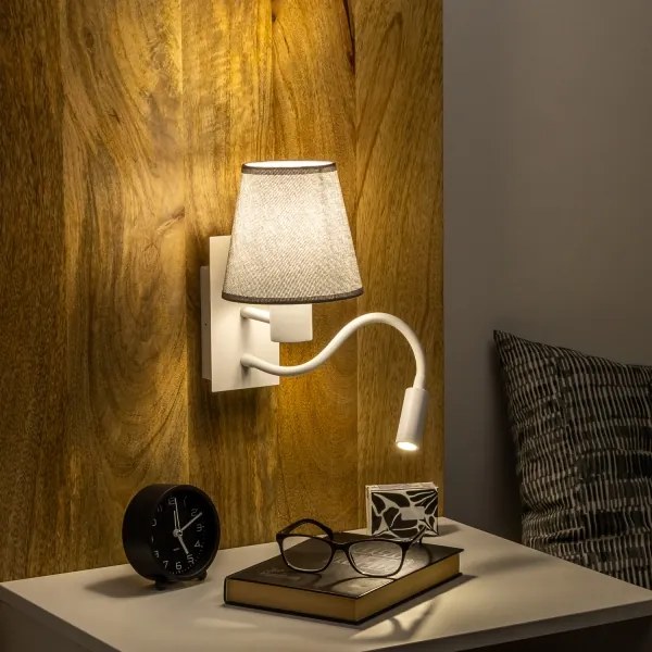 Lampă LED de perete Brilagi NUBILA 1xE27/25W/230V + LED/3W alb/gri