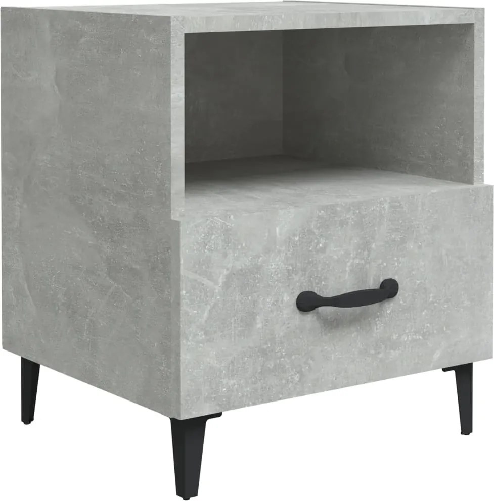 vidaXL Noptieră, gri beton, lemn prelucrat