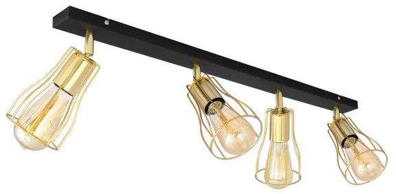 Spot TUBE 4xE27/15W/230V auriu/negru