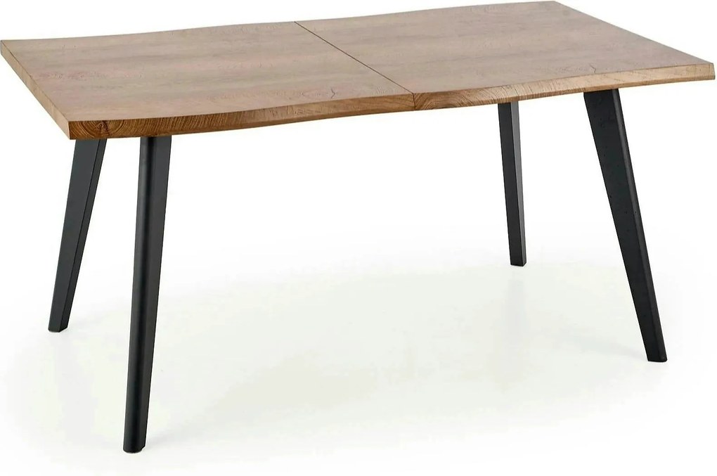 Masa extensibila bucatarie DICKSON, stejar natural/negru, 150/210x90x7