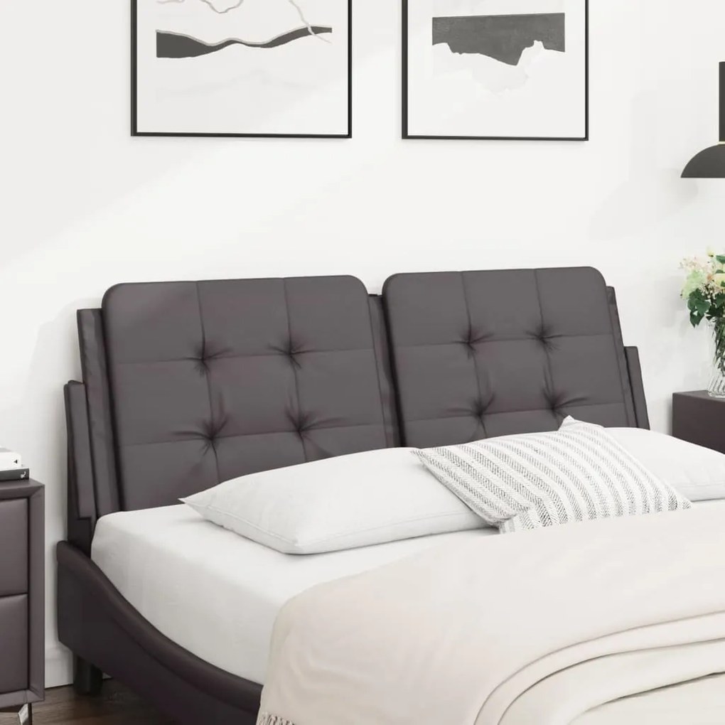 vidaXL Pernă pentru tăblie pat, gri, 140 cm, piele artificială