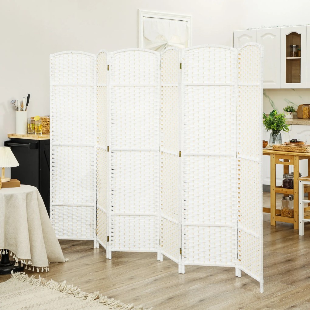 HOMCOM Paravan Decorativ pliabil cu 6 panouri, 240x170 cm, Negru | Aosom Romania