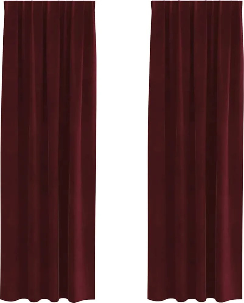 vidaXL Perdele opace 2 pcs Roșu Vin 140 x 225 cm Catifea