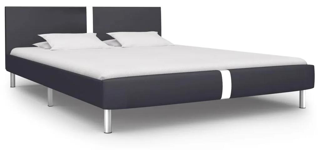 280829 vidaXL Cadru de pat, negru, 160 x 200 cm, piele ecologică