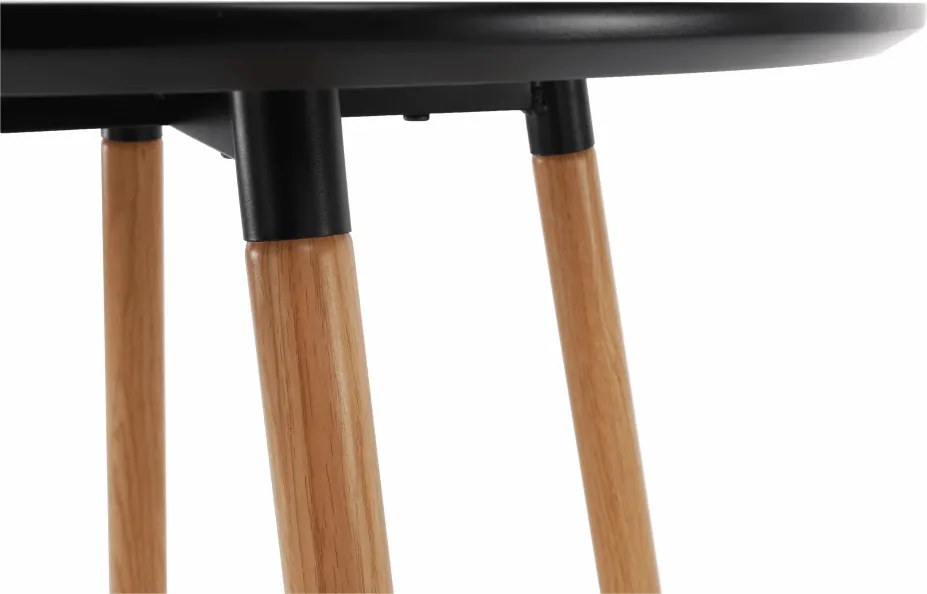 Masă de bar, negru/stejar, diametru 60 cm, IMAM