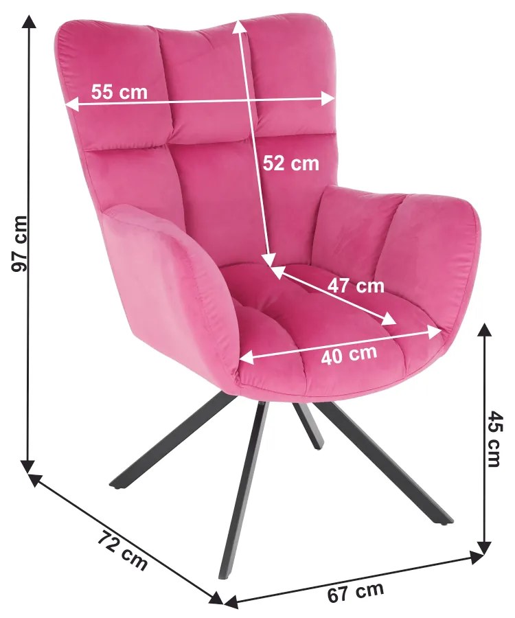 Scaun de design, tesatura roz, KOMODO