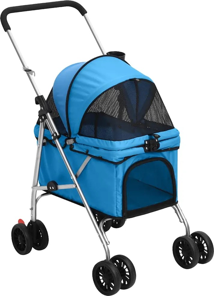 vidaXL Cărucior pliabil de câini albastru 76x50x100 cm țesătură Oxford