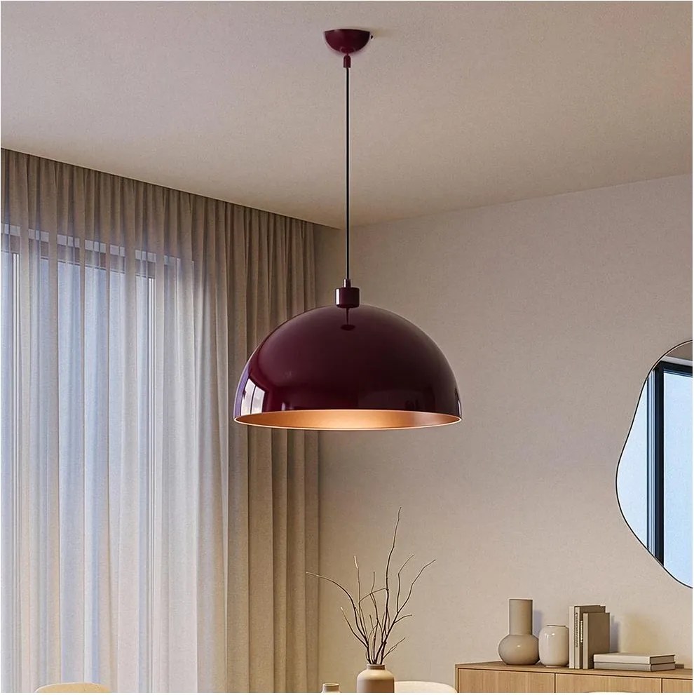 Brilagi - Lustră LED suspendată pe cablu METALO 1xE27/40W/230V diam. 40 cm burgund/aramă