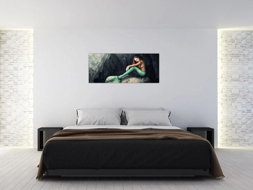 Tablou - Sirena pe stâncă (120x50 cm)
