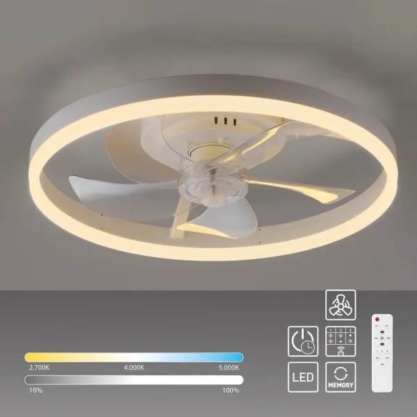 JUST LIGHT. 14624-16 - Ventilator de tavan LED cu lumină RITA LED/22W/230V + telecomandă