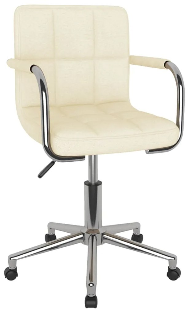 vidaXL Scaun de bucătărie pivotant, crem, material textil