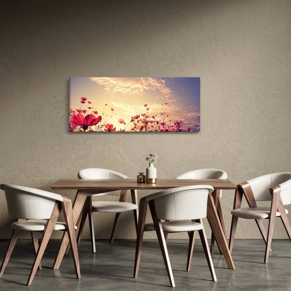Tablou - Lunca cu flori (120x50 cm)