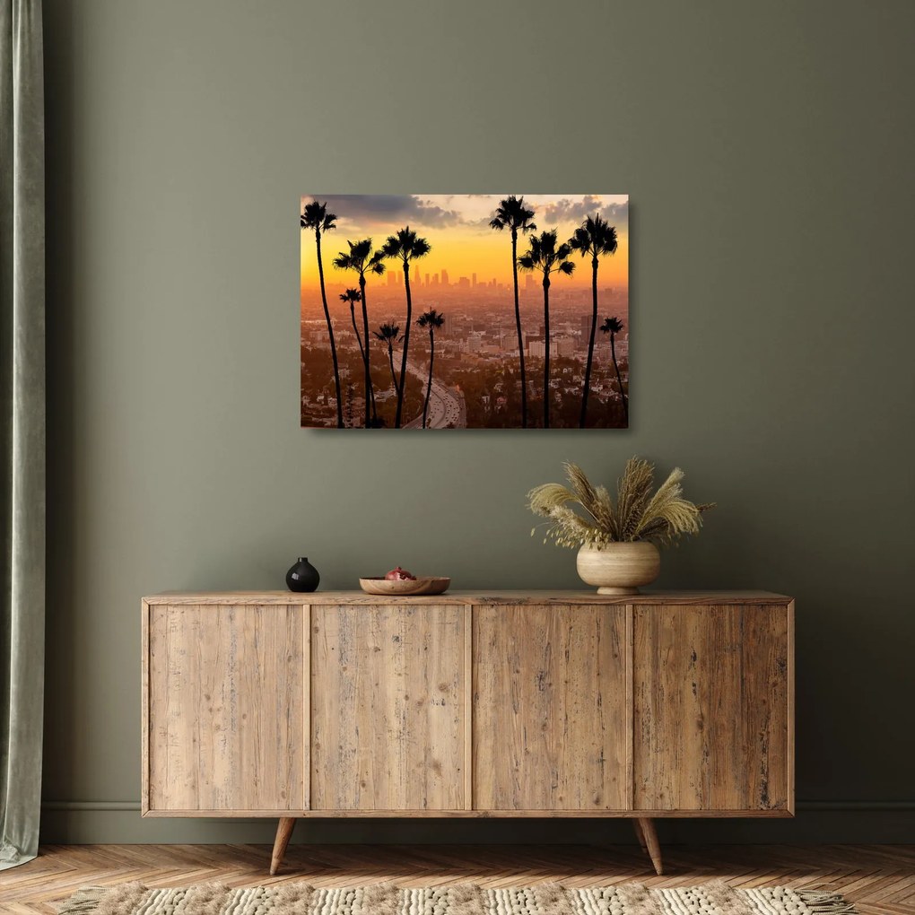 Tablou pe sticlă - Panorama din Los Angeles (70x50 cm)