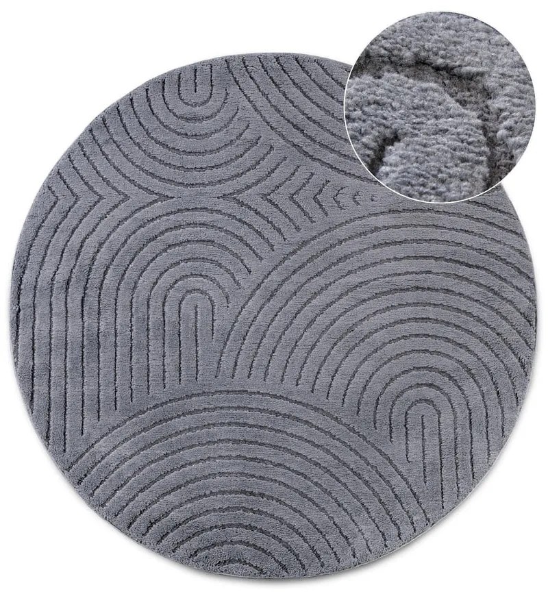 Covor gri antracit rotund ø 160 cm Panglao New York Anthracite – Elle Decoration
