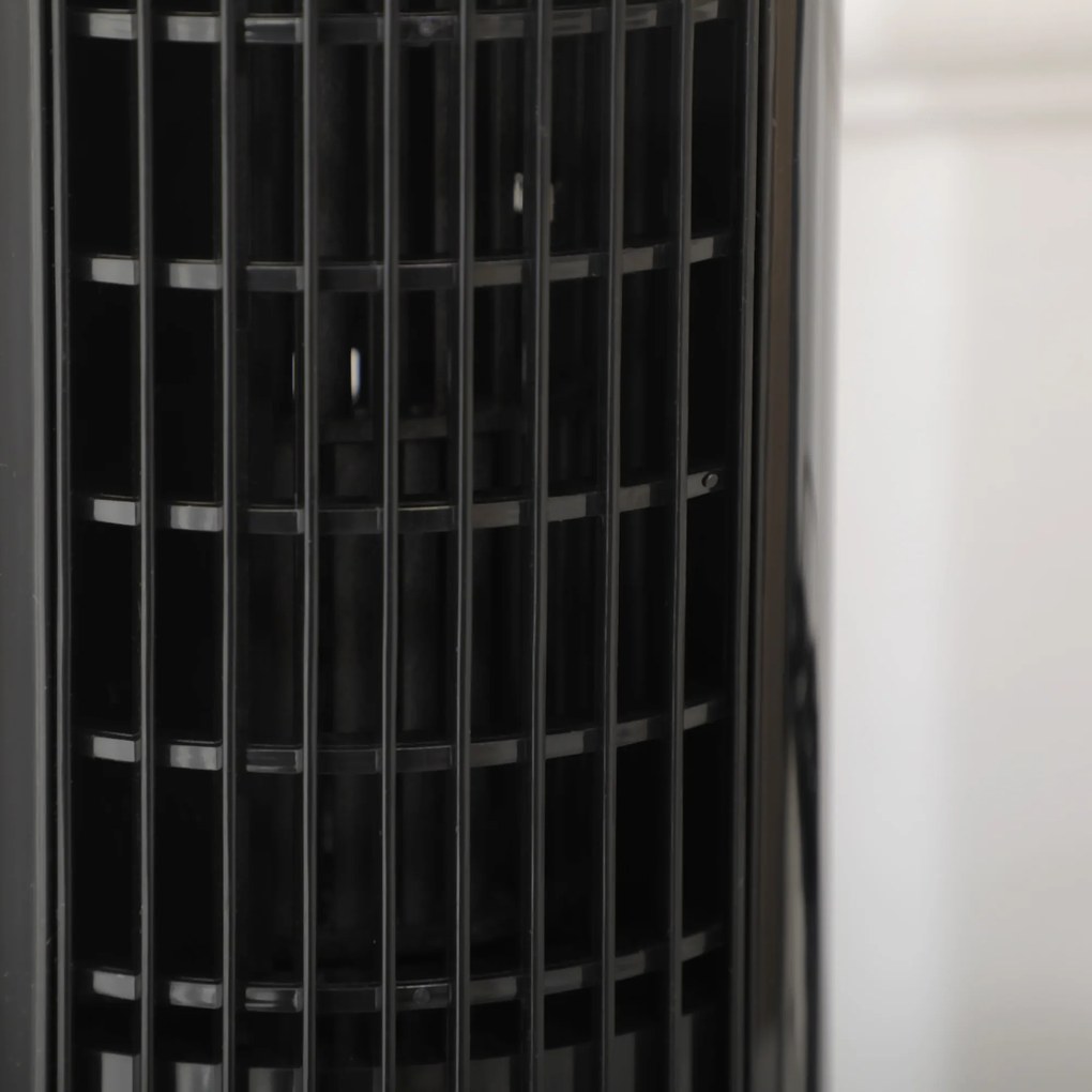 HOMCOM Ventilator Oscilant de Coloană, 3 Viteze, Design Compact, ABS și Cupru, Negru | Aosom Romania