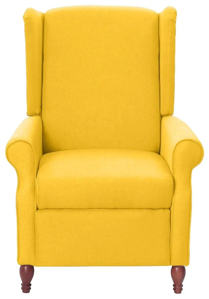 342238 vidaXL Fotoliu de masaj rabatabil, galben, material textil