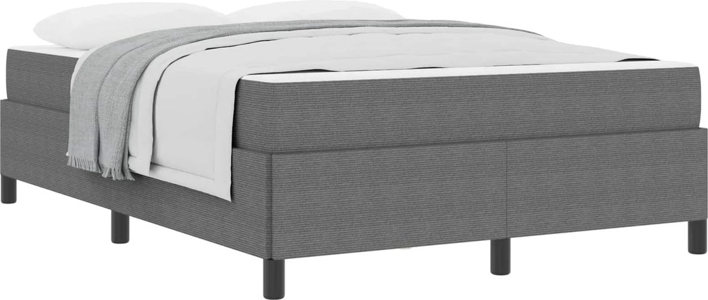 vidaXL Cadru de pat cu saltea Gri deschis 140 x 190 cm țesătură