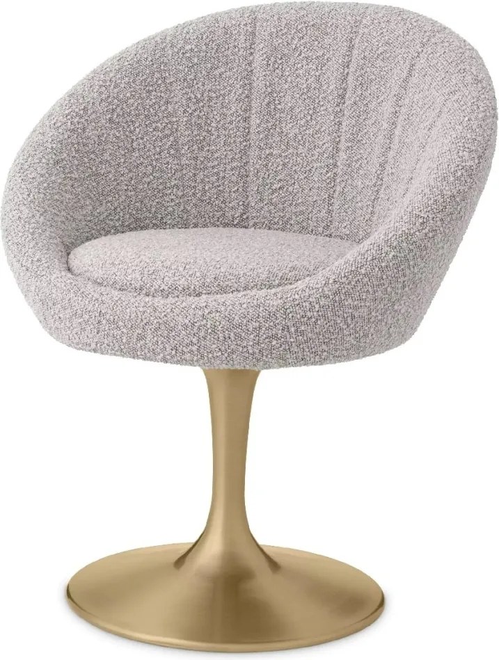 Scaun pivotant design elegant LUX O'Neill, boucle gri