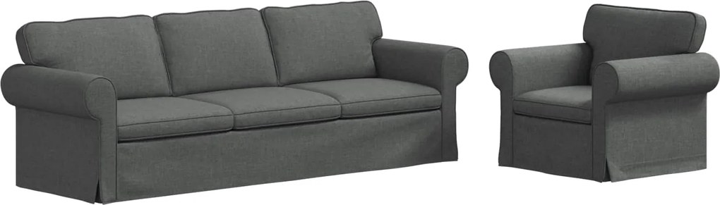 vidaXL Set de canapea 2 pcs Gri închis 245 x 82 x 80 cm țesătură