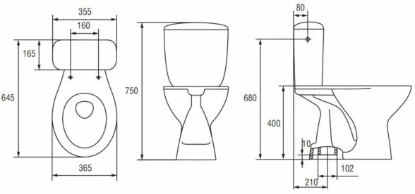 Cersanit K08-029 - Vas WC stativ cu capac PRESIDENT, ceramică, alb