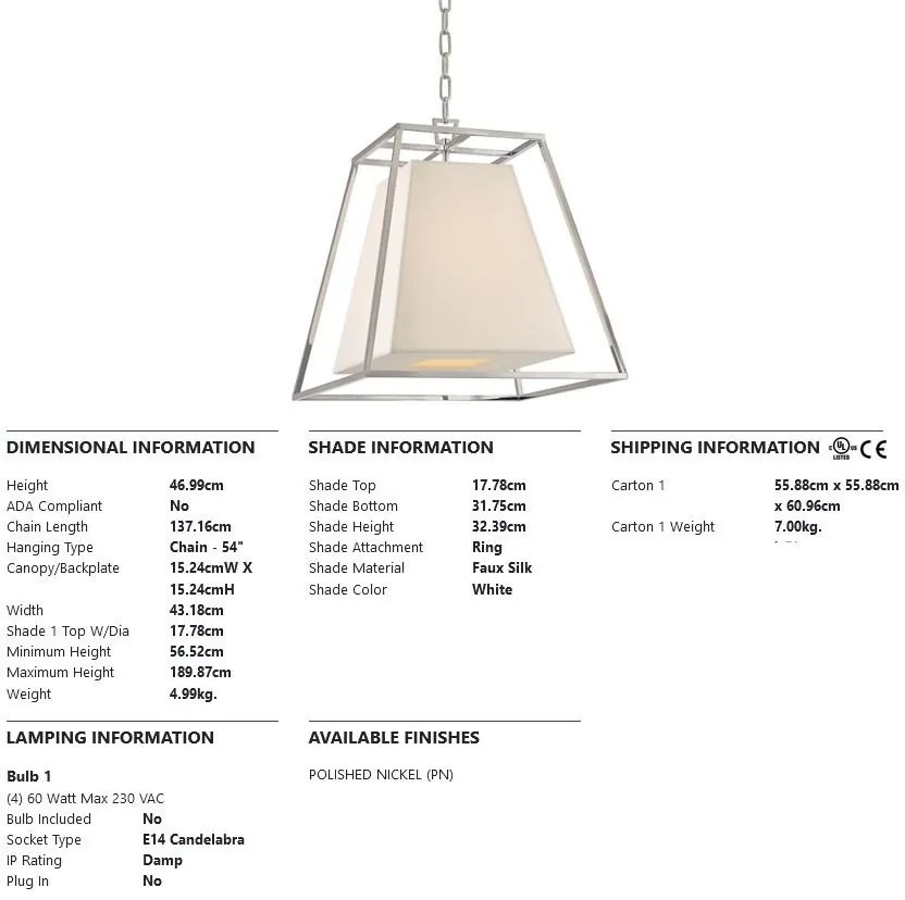 Lustra suspendata LUX, design modern, KYLE cu 4 surse de lumina