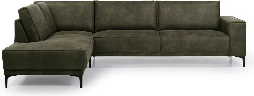 Colțar verde cu tapițerie din imitație de piele (colț pe partea stângă ) Copenhagen – Scandic