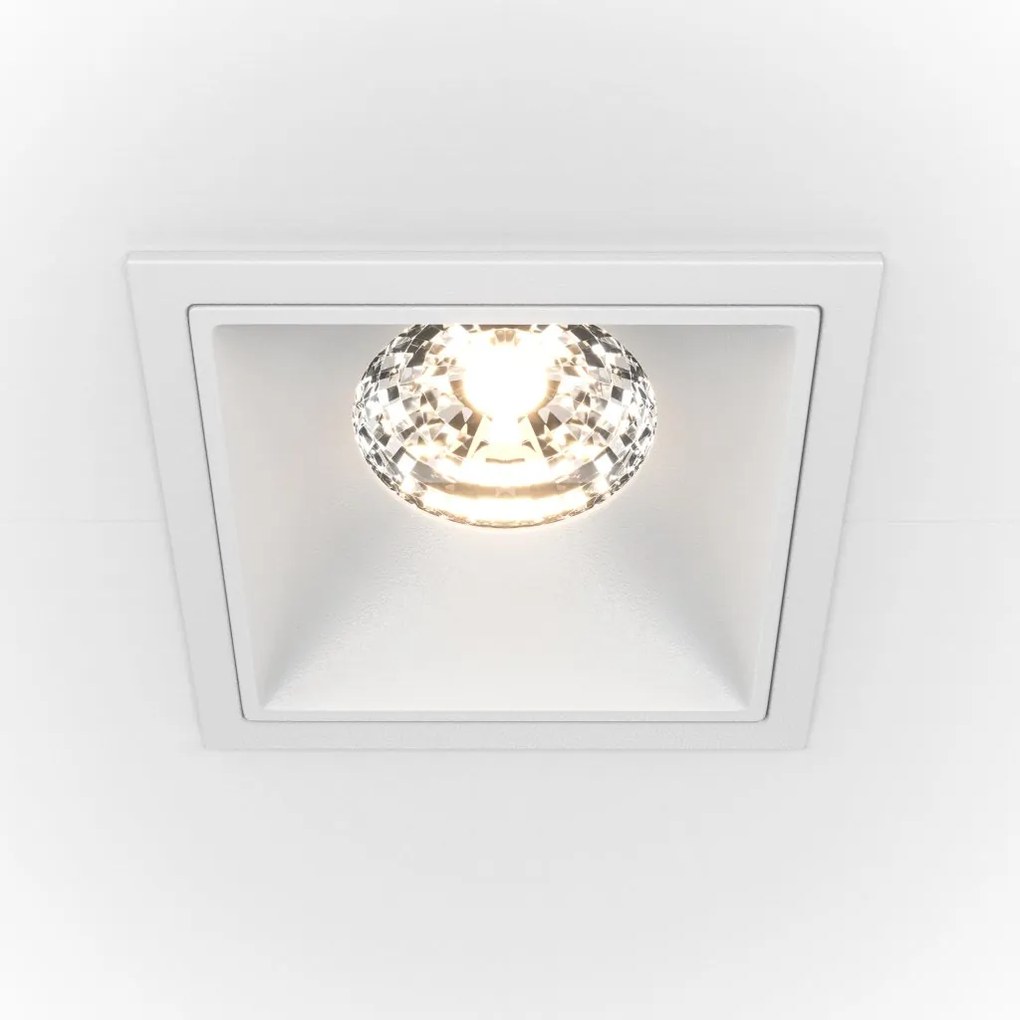 Spot LED incastrabil design tehnic Alpha alb, 8,5x8,5cm, 4000K